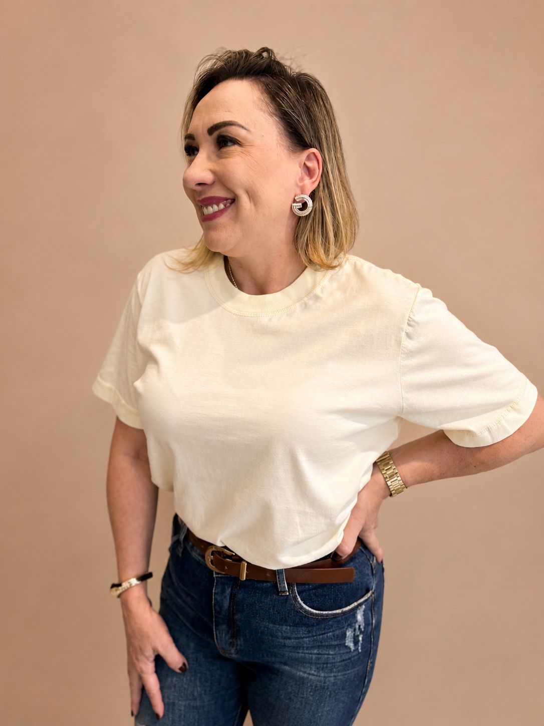 Tee Shirt Valentina Bege
